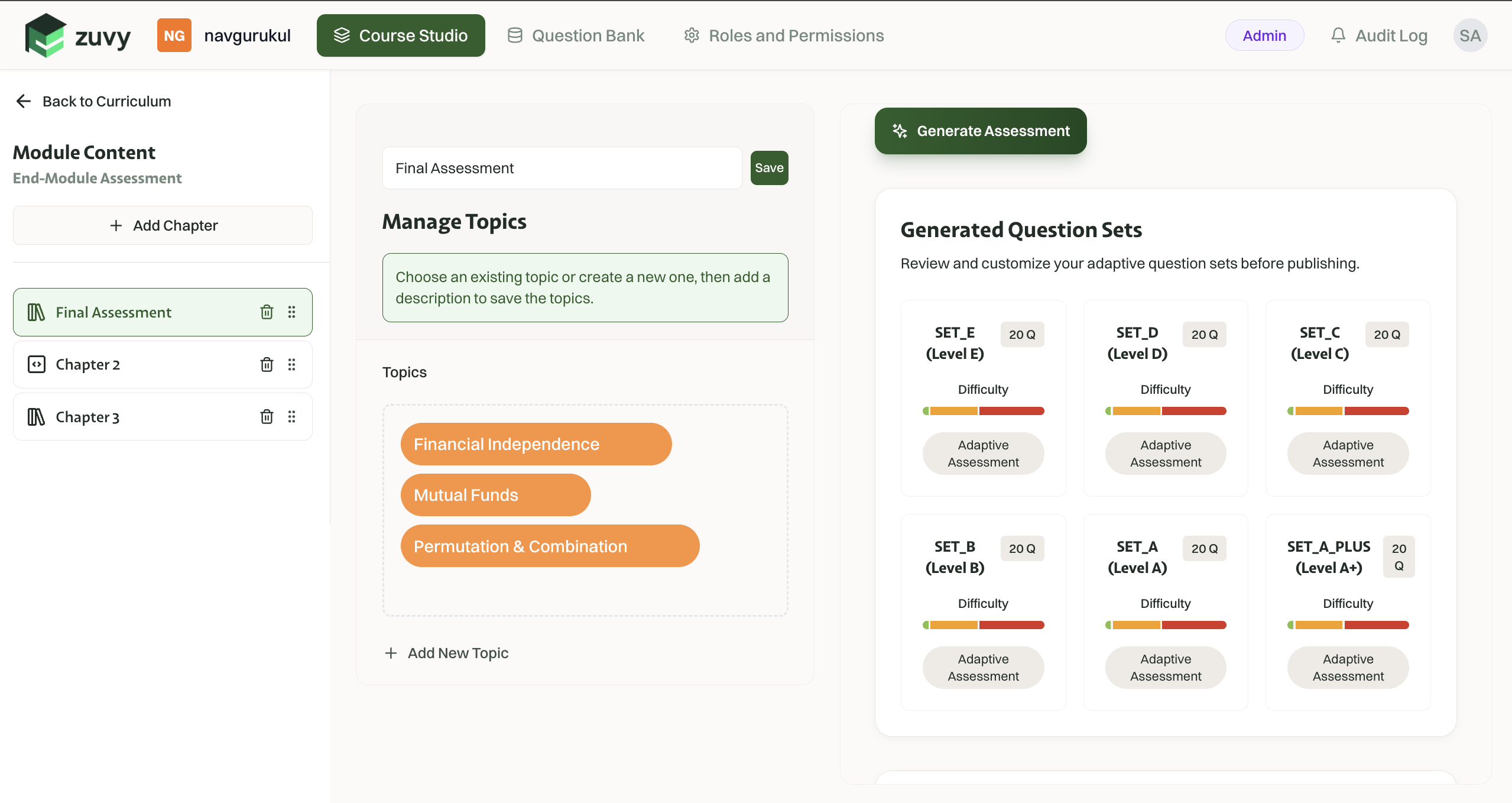 Adaptive difficulty, built for each learner